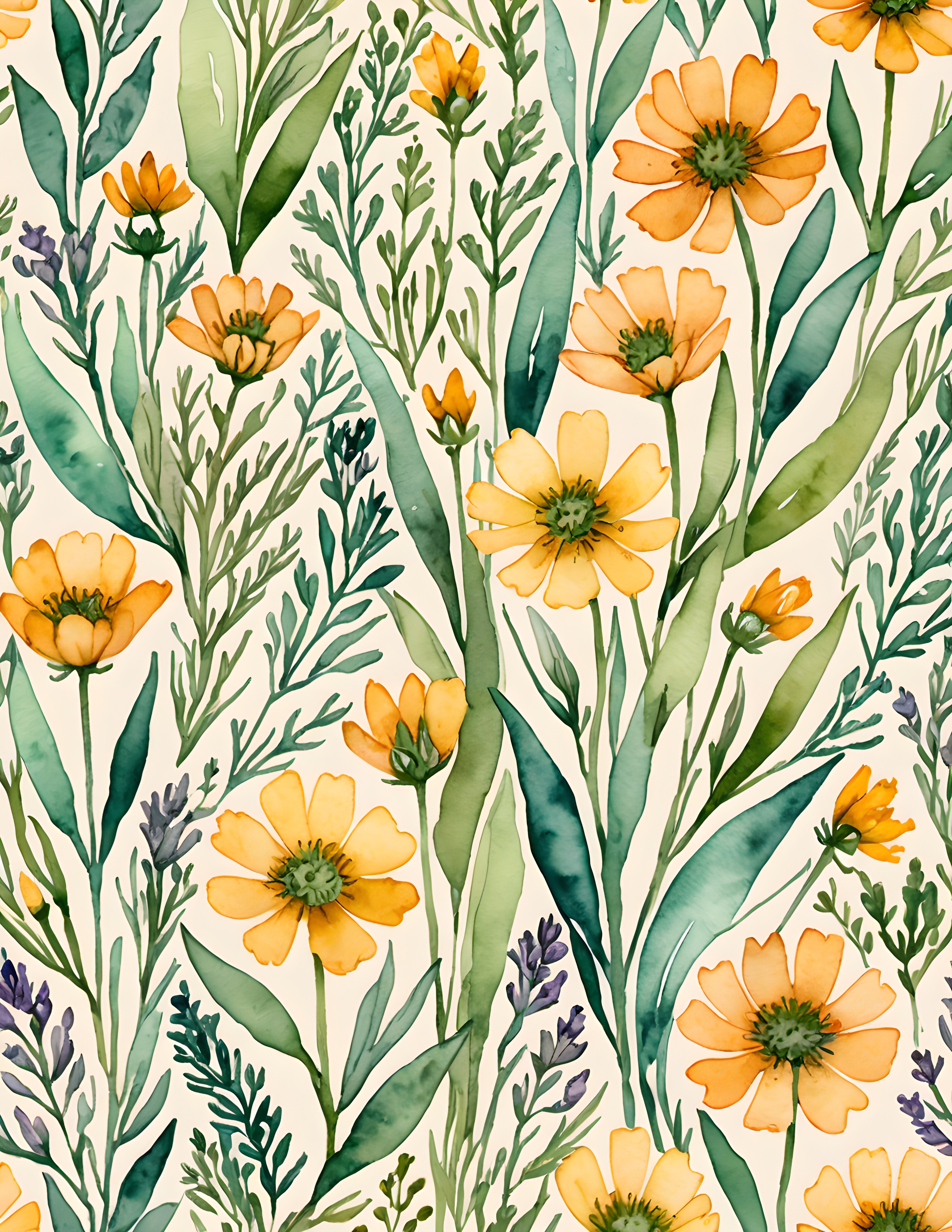 Boho Bloom printable floral pattern page