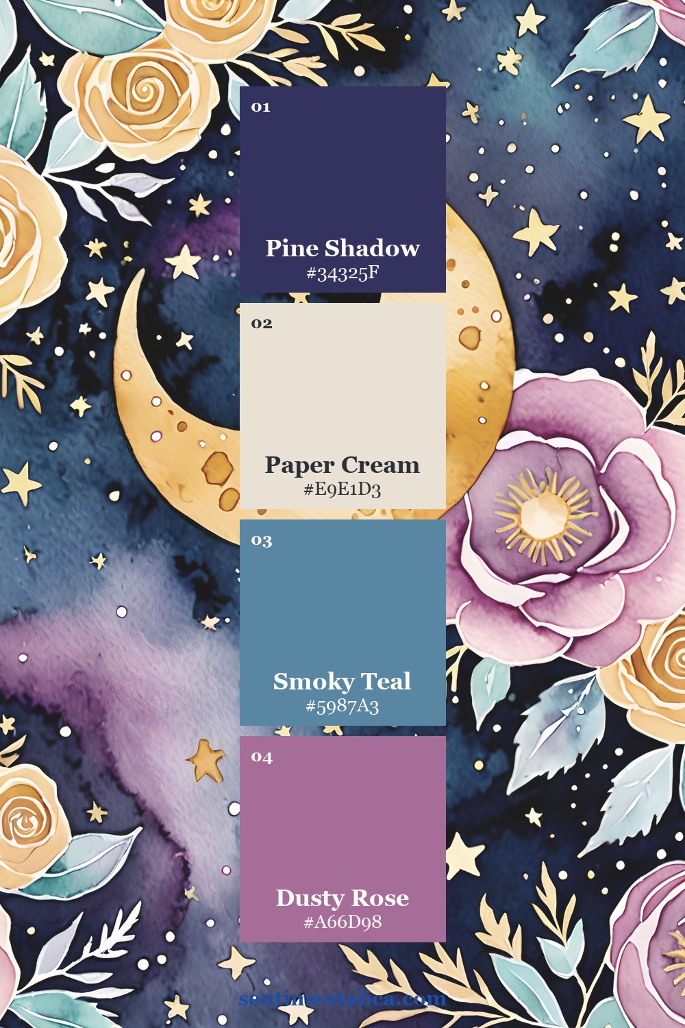 Wild Colors moon palette with navy cream teal and rose